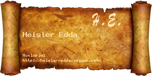 Heisler Edda névjegykártya